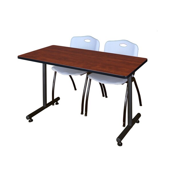 Kobe Rectangle Tables > Training Tables > Kobe Training Table & Chair Sets, 48 W, 24 L, 29 H, Cherry MKTRCT4824CH47GY - main